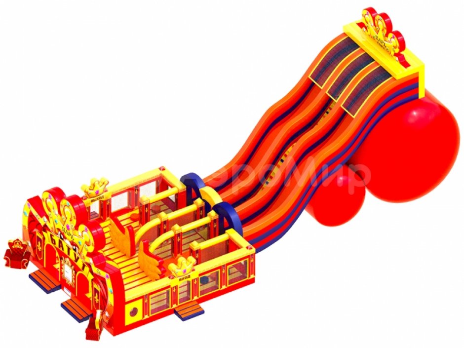 Надувной батут Царь-Горка высота горки 7 метров, общая площадь батутной арены на 156 м²