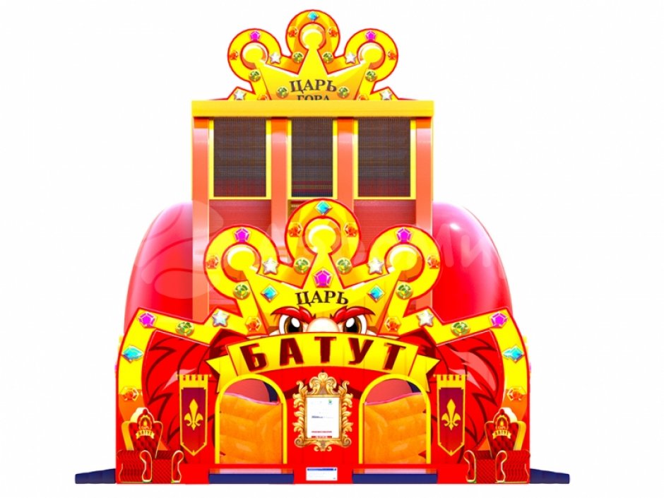 Надувной батут Царь-Горка высота горки 7 метров, общая площадь батутной арены на 156 м²