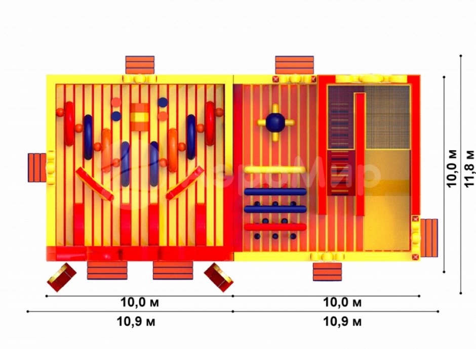 Коммерческий надувной Царь батут, площадью 200 м²