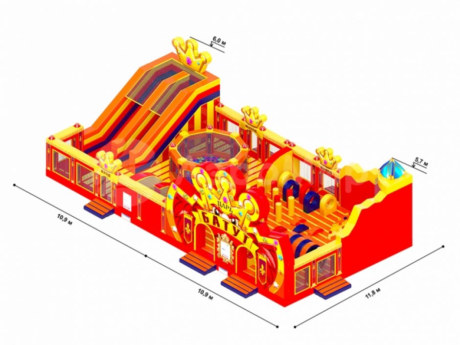 Коммерческий надувной Царь батут, площадью 200 м²