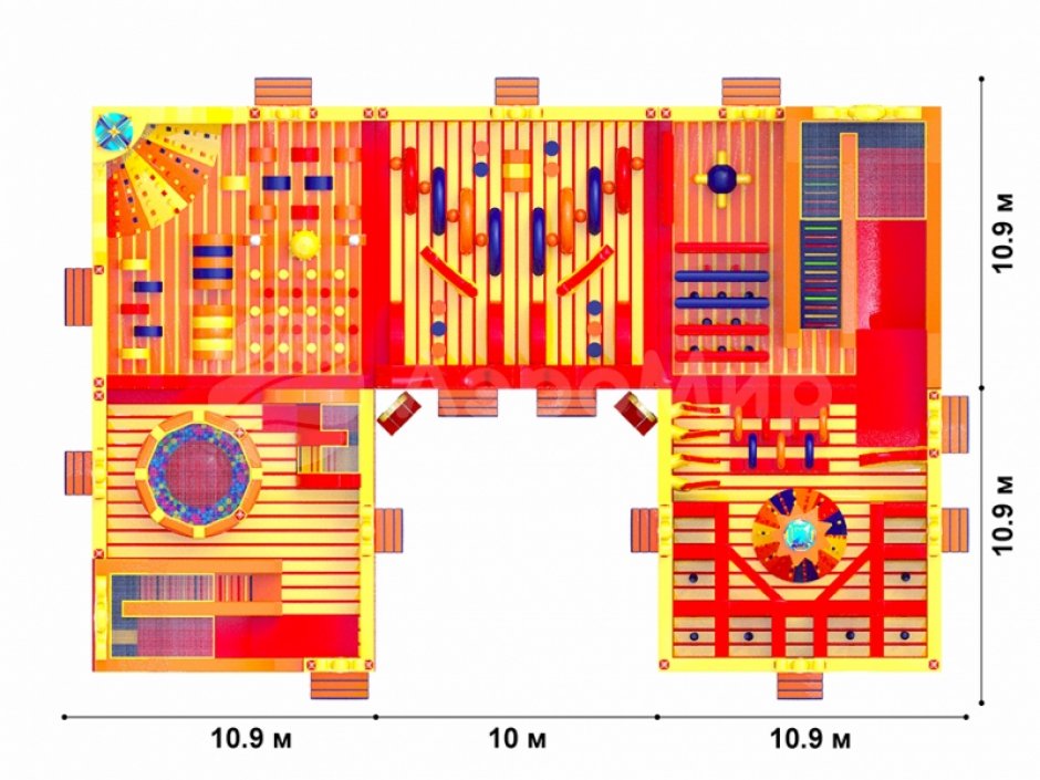 Надувной парк — Царь батут, площадью >500 м²