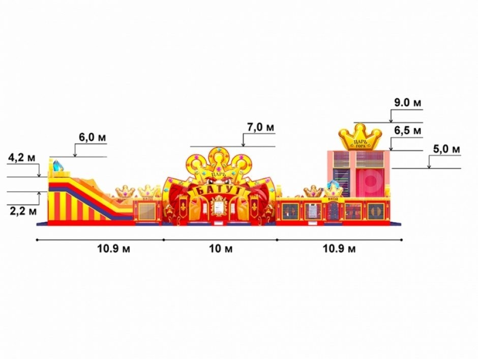 Надувной парк — Царь батут, площадью >500 м²
