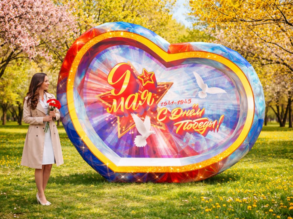 Чудо Шар Сердце праздничный 9 Мая