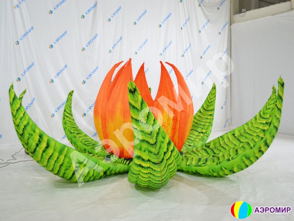 Надувной цветок Лотос с раскрытием закрытием лепестков с подсветкой