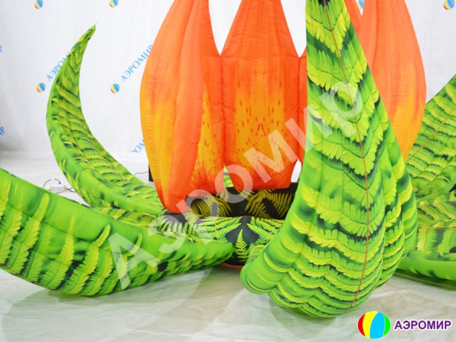 Надувной цветок Лотос с раскрытием закрытием лепестков с подсветкой