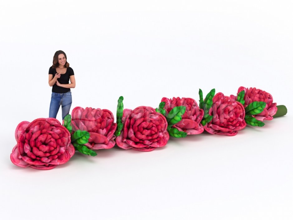 Пневмогирлянда из Пионов с эффектом раскрытия