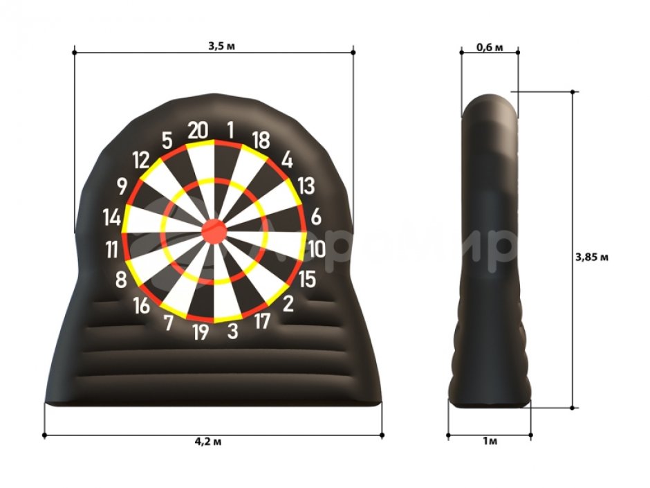 Надувной футбольный дартс на липе