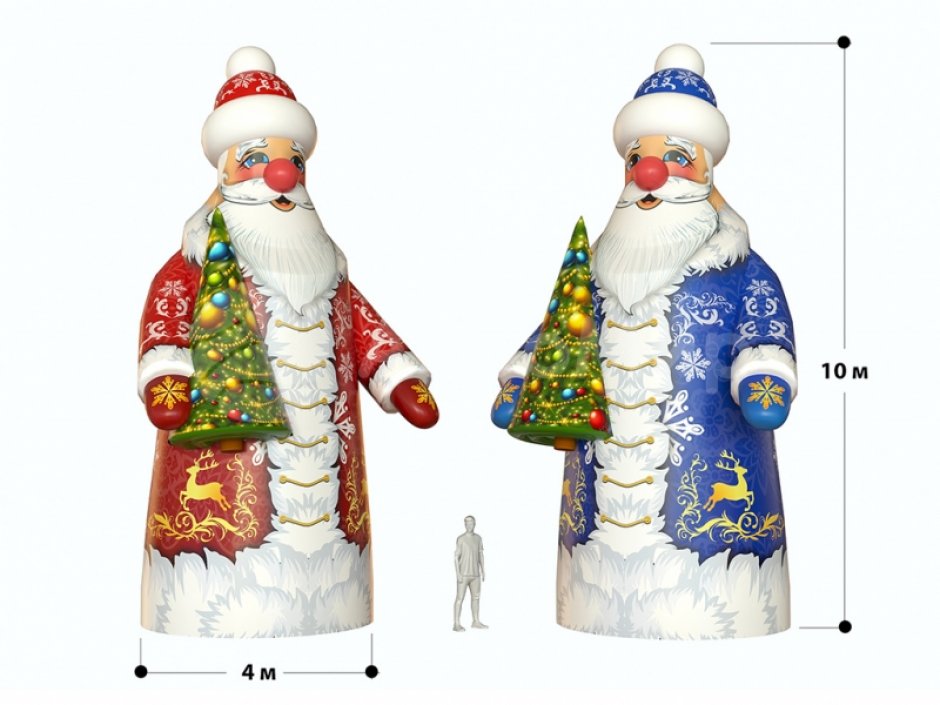 Надувной гигантский Дед Мороз — высота фигуры 10 метров