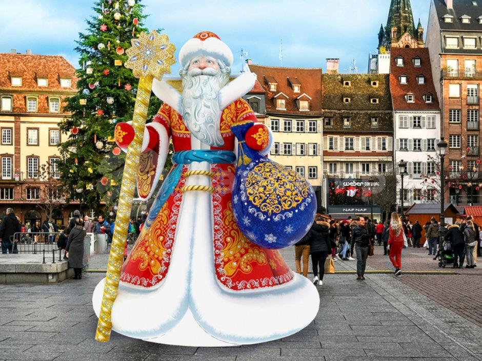 Надувная фигура Дед Мороз Эксклюзив — для улицы, с подсветкой