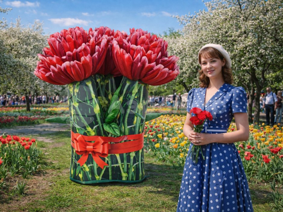 Букет из трех гвоздик надувной