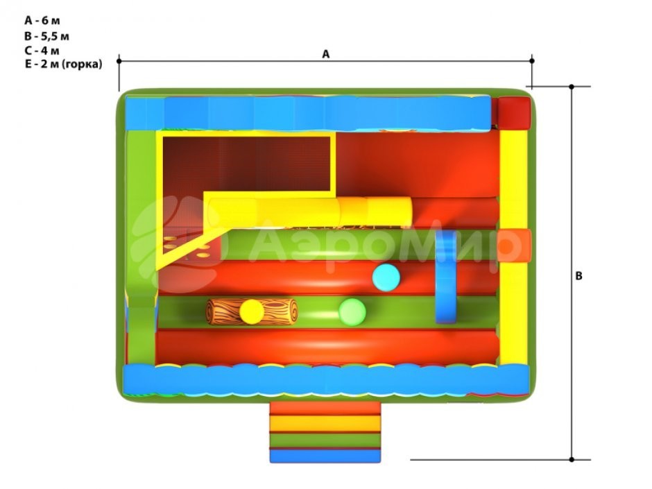 Надувной батут Теремок — небольшой коммерческий аттракцион на 27 м²