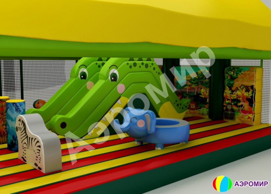 Надувной батут Джунгли — с крышей на 75 м²