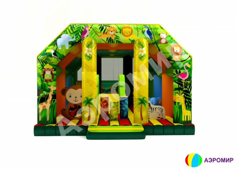 Надувной батут Джунгли — с крышей на 75 м²