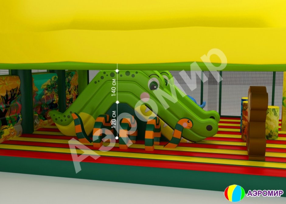 Надувной батут Джунгли — с крышей на 75 м²