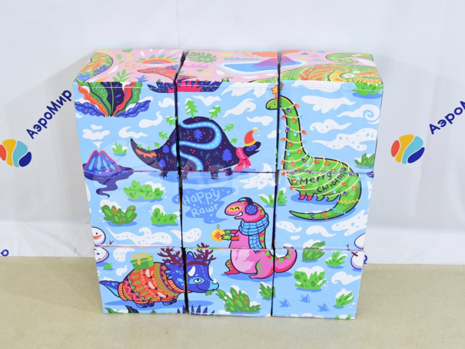 Большие кубики пазлы Динокубики