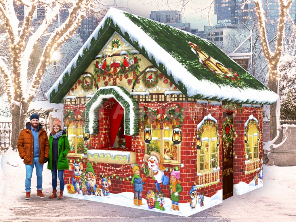 Сказочный надувной Домик Деда Мороза