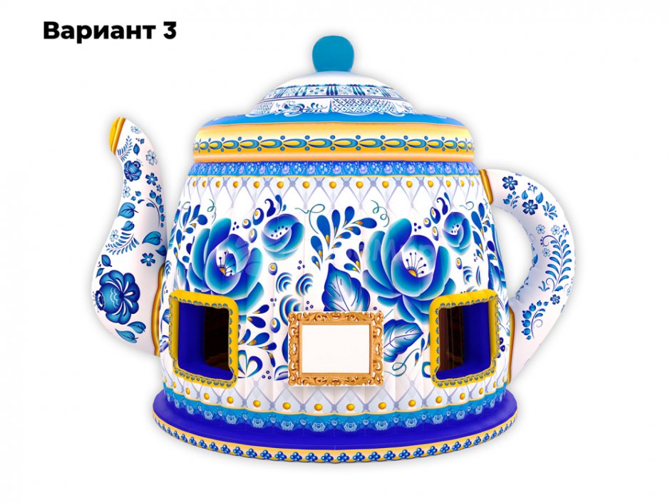 Чайник-дом гжель