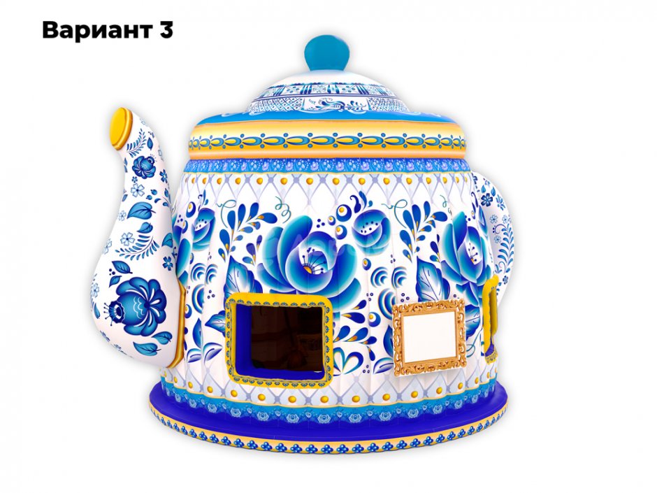 Чайник-дом гжель
