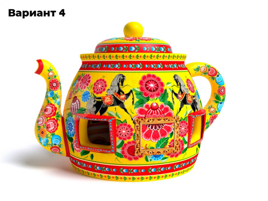 Надувной чайник-дом — для праздников, выставок и торговли