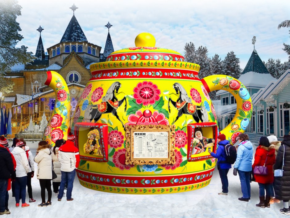 Надувной чайник-дом — для праздников, выставок и торговли