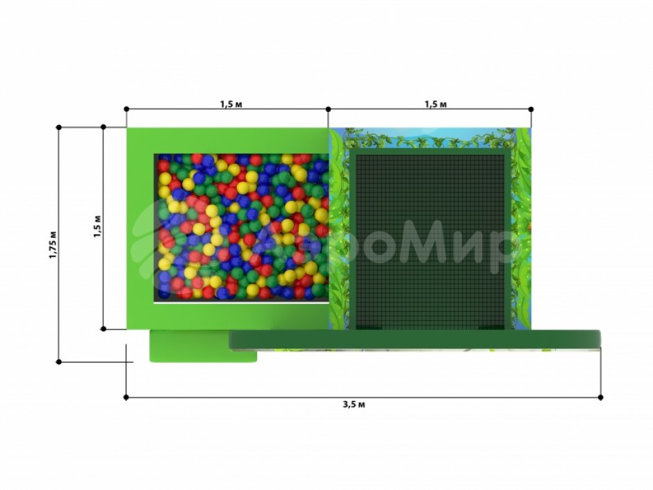Дом Динозавров — мягкий игровой домик с сухим бассейном 