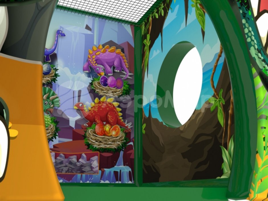 Дом Динозавров — мягкий игровой домик с сухим бассейном 