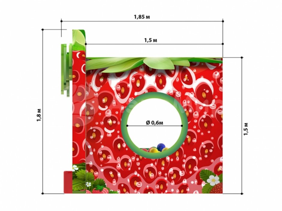 Домик клубничка — мягкий игровой дом с сухим бассейном