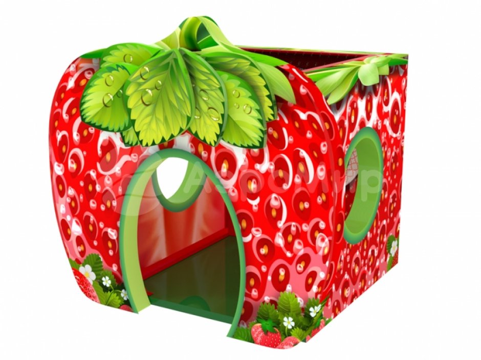 Домик клубничка — мягкий игровой дом с сухим бассейном
