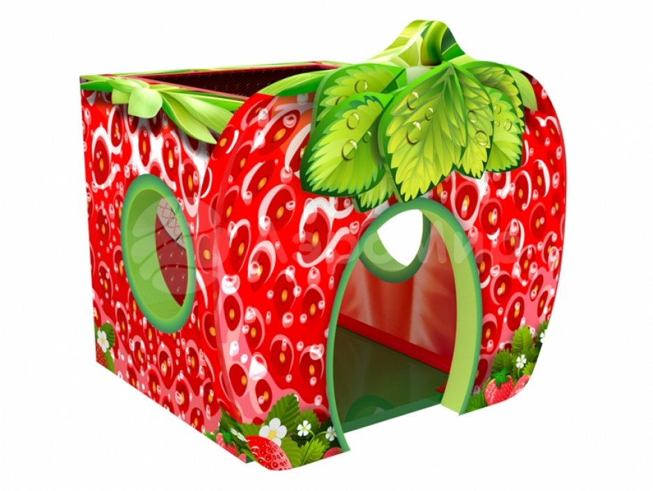 Домик клубничка — мягкий игровой дом с сухим бассейном