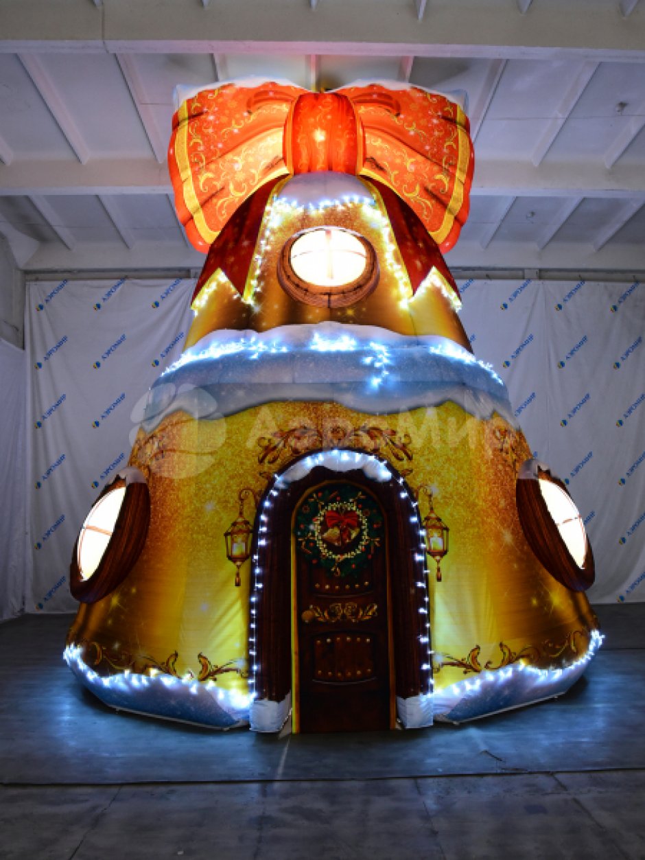 Колокольчик дом — новогодняя надувная конструкция с фото зоной внутри