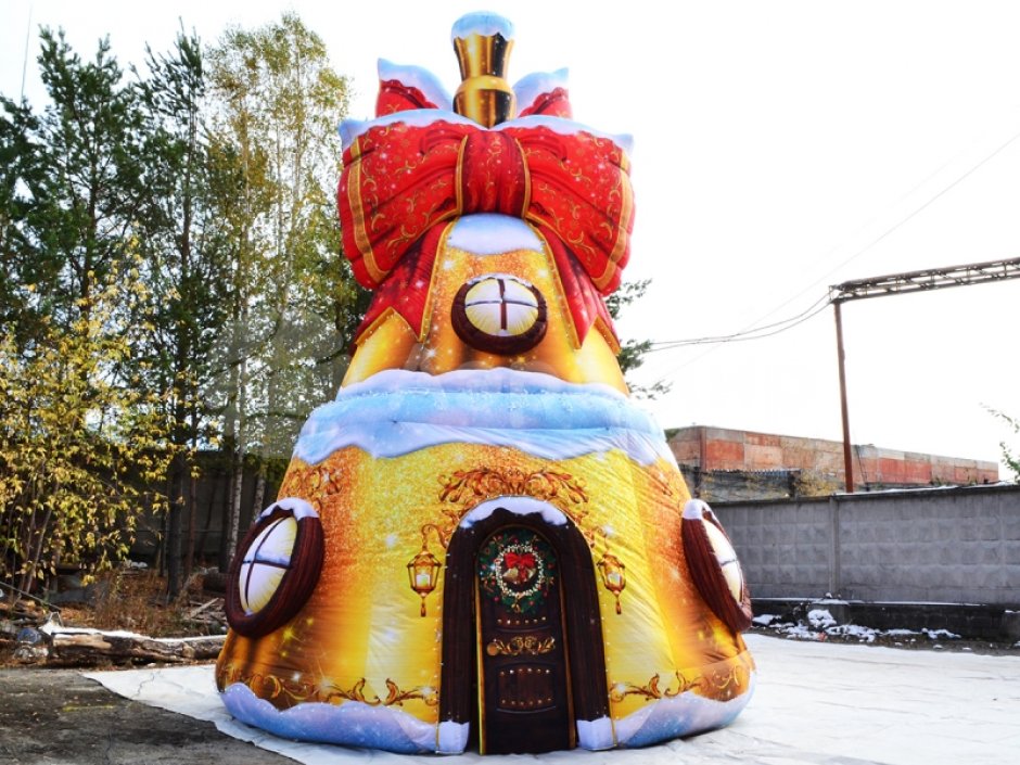 Колокольчик дом — новогодняя надувная конструкция с фото зоной внутри