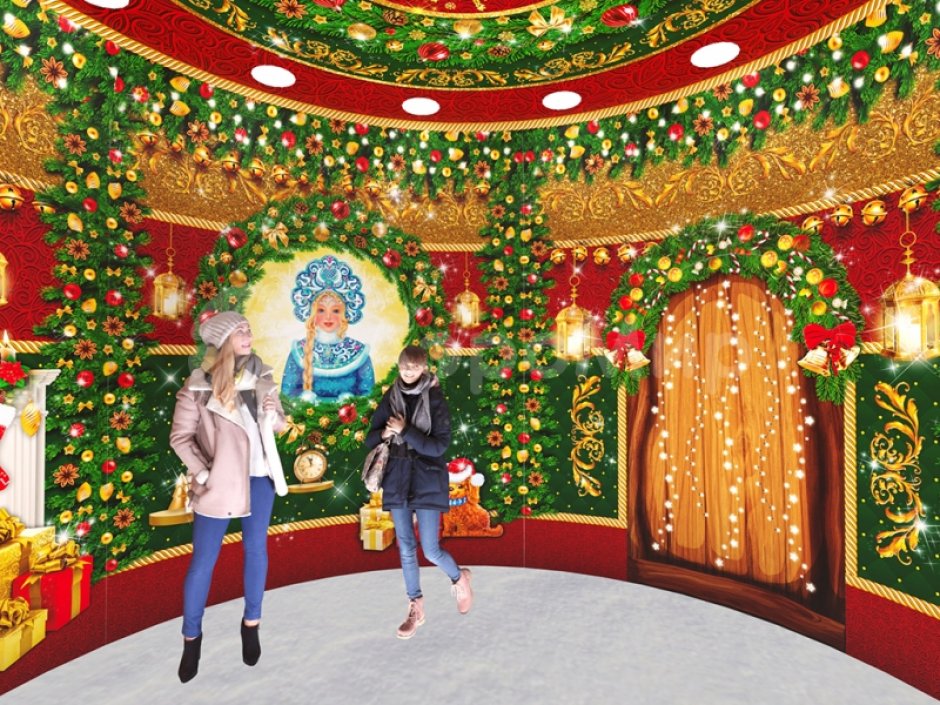 Колпак дом — новогодняя надувная конструкция с фотозоной внутри