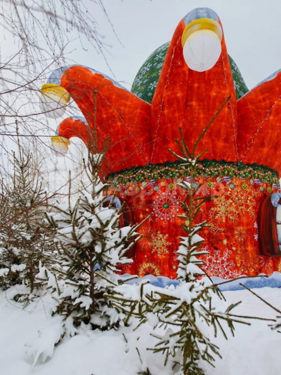 Колпак дом — новогодняя надувная конструкция с фотозоной внутри