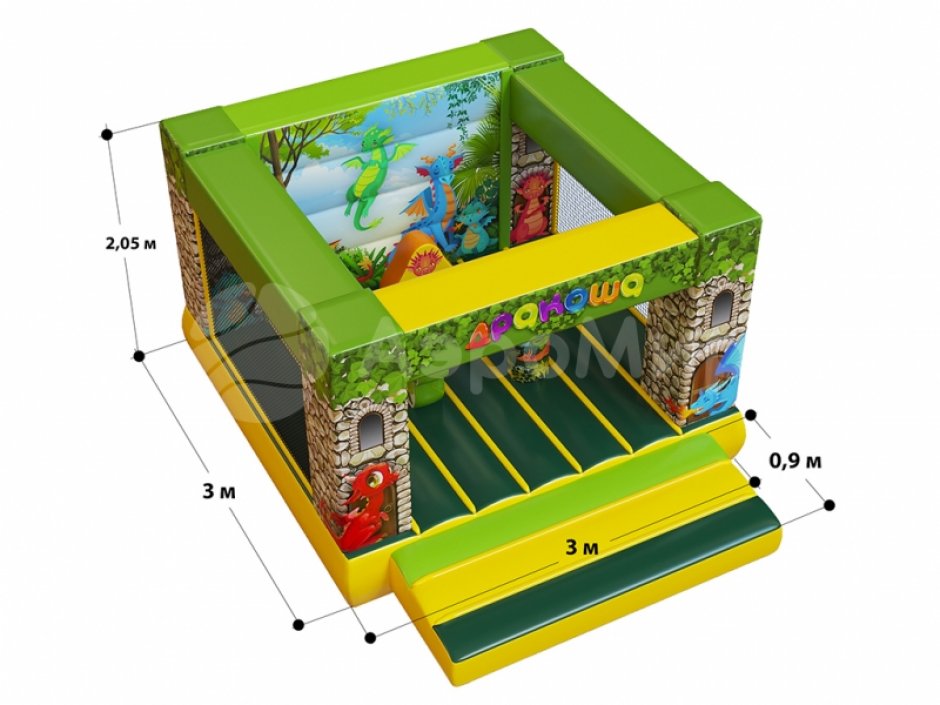 Надувной батут Дракоша — коммерческий батут ~9 м²