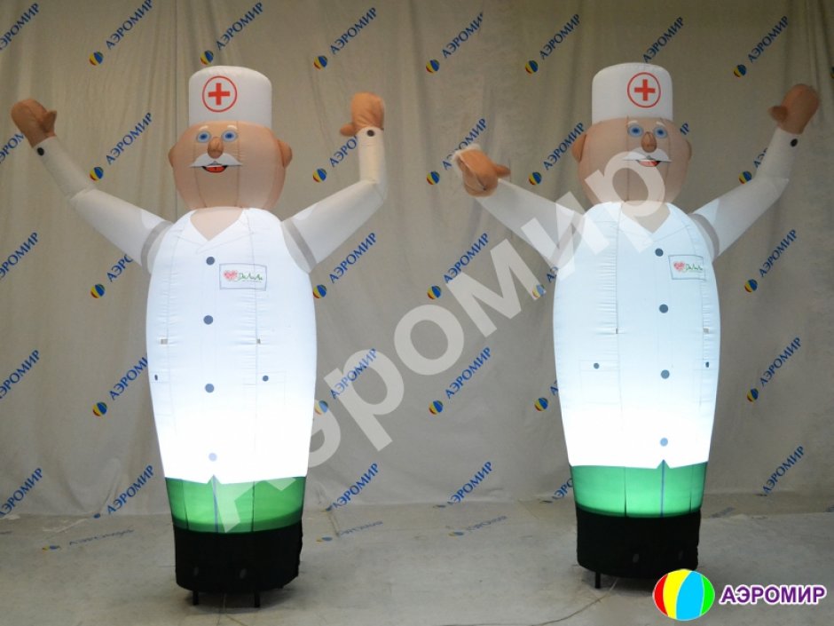 Аэромен доктор, врач, аптекарь — рекламные фигуры медицина, красота и здоровье