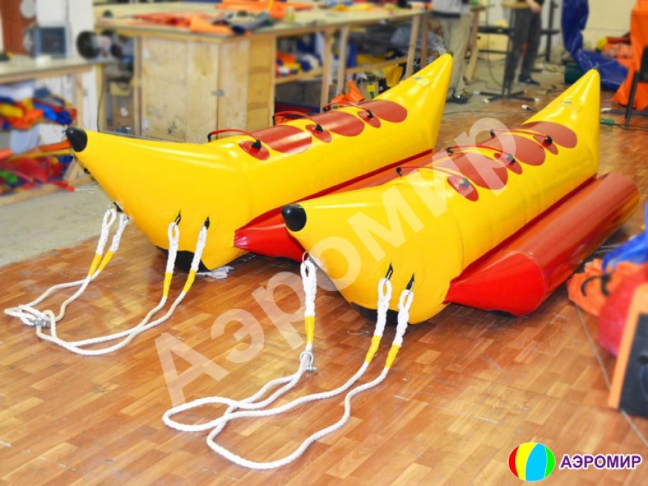 Банан надувной зимний — аттракцион банан-сани на 3, 4 или 5 мест