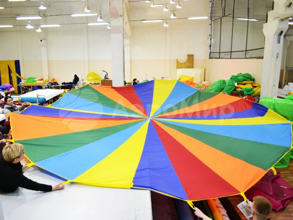 Игровой парашют — реквизит для командных игр, тимбилдинга и аниматоров