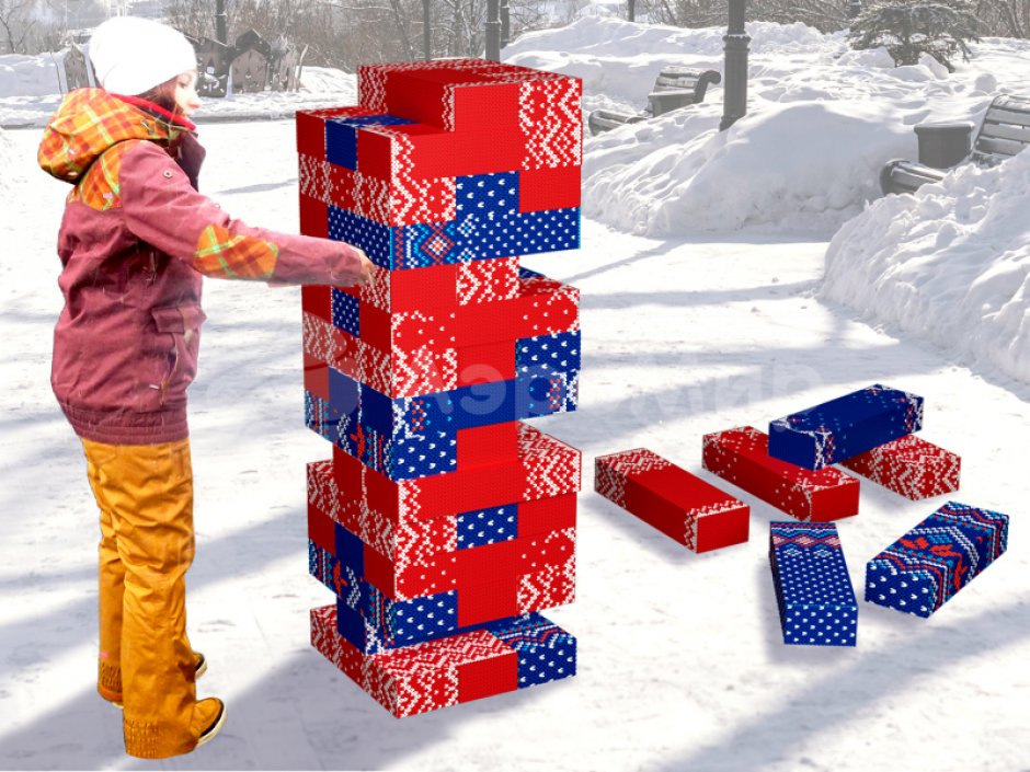 Гигантская новогодняя дженга