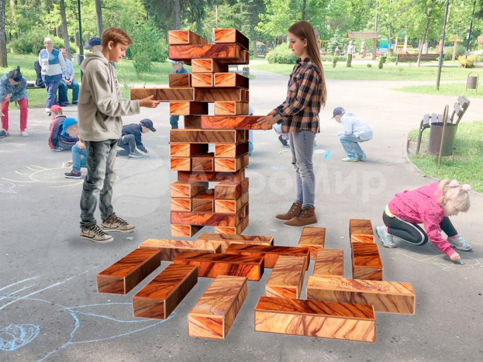 Гигантская дженга — популярная игра формата XXL