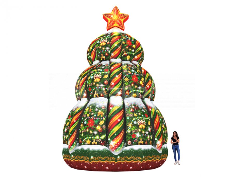 Ёлка дом — новогодняя надувная конструкция с фото зоной внутри