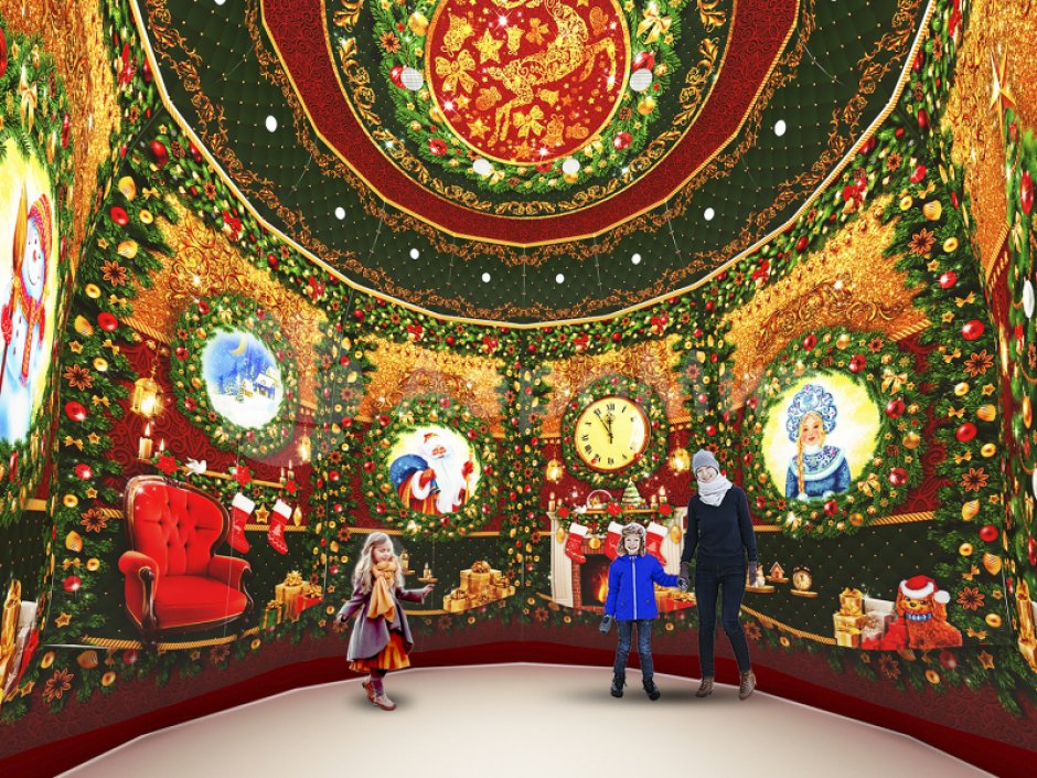 Ёлка дом — новогодняя надувная конструкция с фото зоной внутри