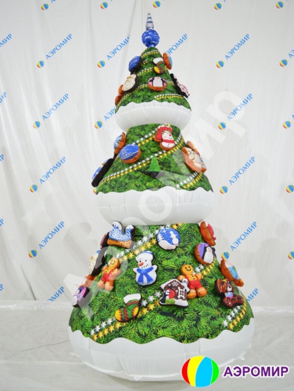 Большая надувная Ёлка с новогодними игрушками