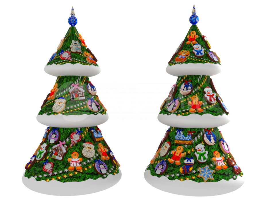 Большая надувная Ёлка с новогодними игрушками