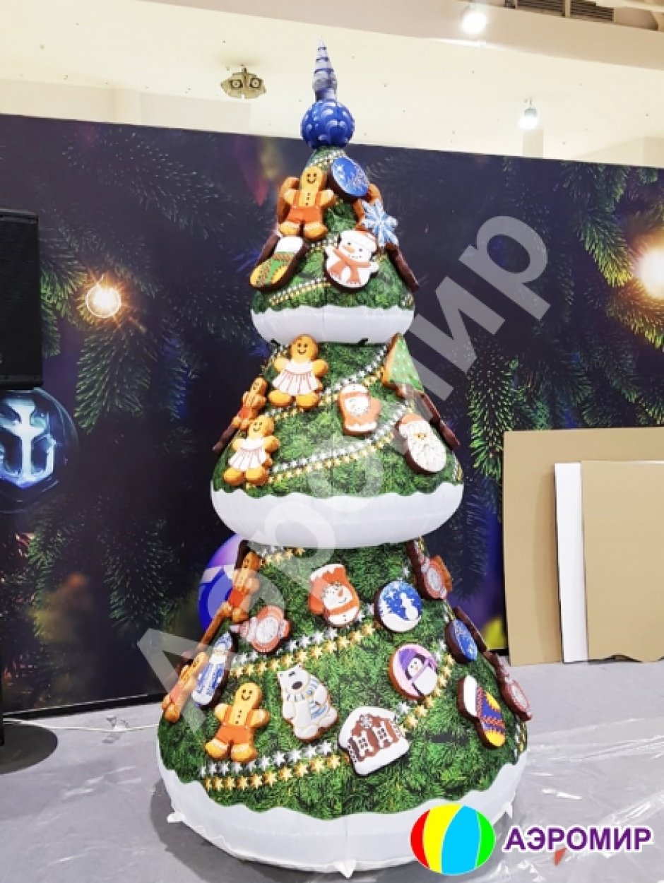 Большая надувная Ёлка с новогодними игрушками