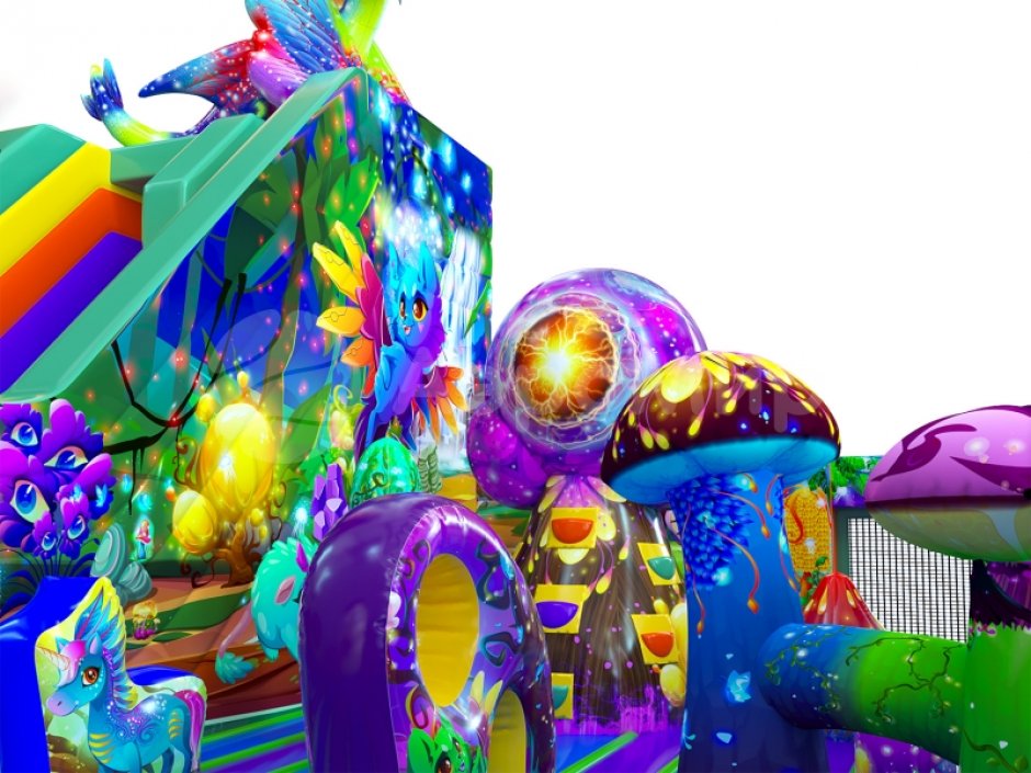 Большая фантазия — надувной батут площадью 110 м²