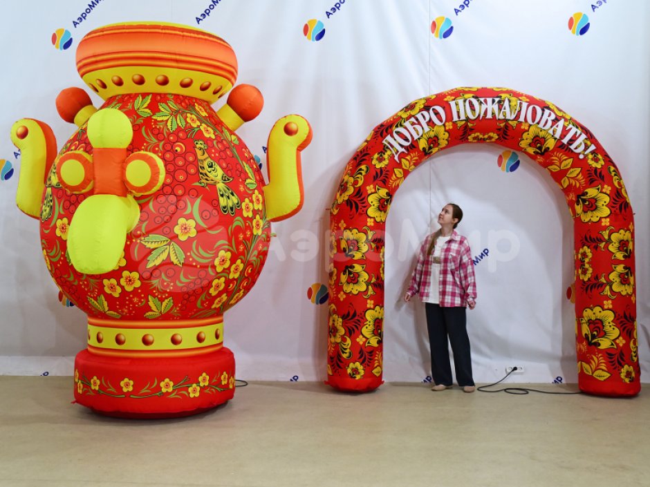 Полноцветная надувная арка серии лайт круглой формы