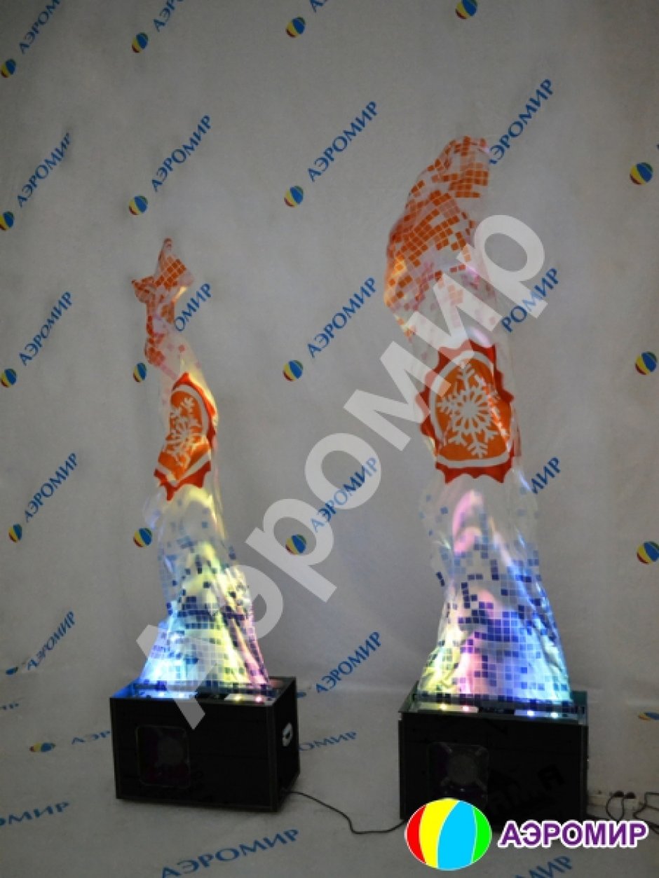 Имитация пламени с нанесением логотипа и фирменного стиля