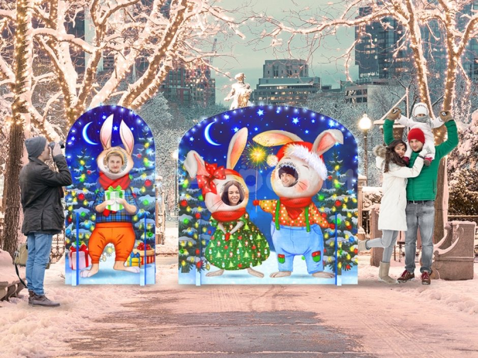 Новогодняя фотозона персонажи