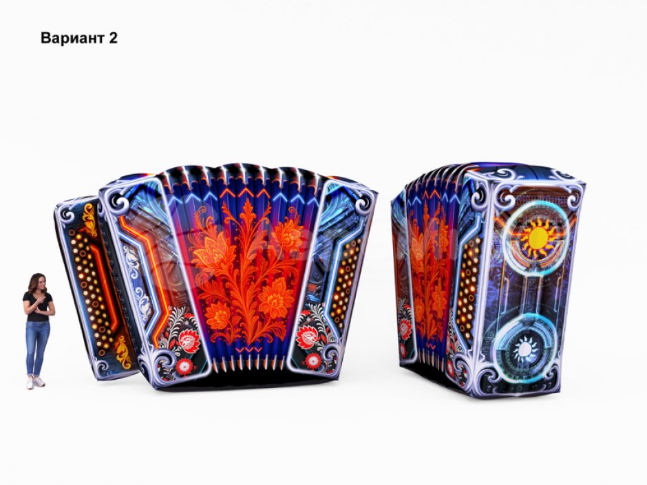 Надувная гармонь — большая фигура-декорация на праздник