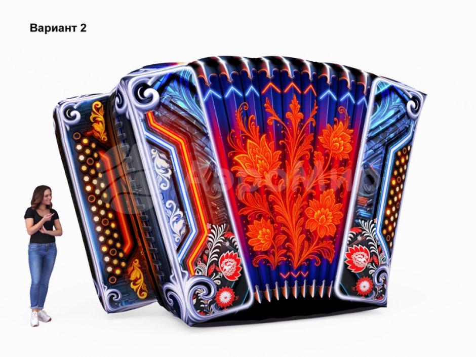 Надувная гармонь — большая фигура-декорация на праздник